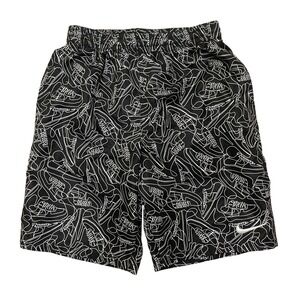 Nike Kids XL Black & White Sneaker‎ Print Athletic Basketball Shorts Lined Swim